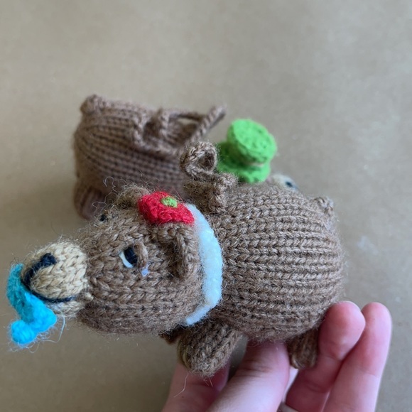 Crochet Christmas Bear Couple Ornaments - Picture 3 of 4